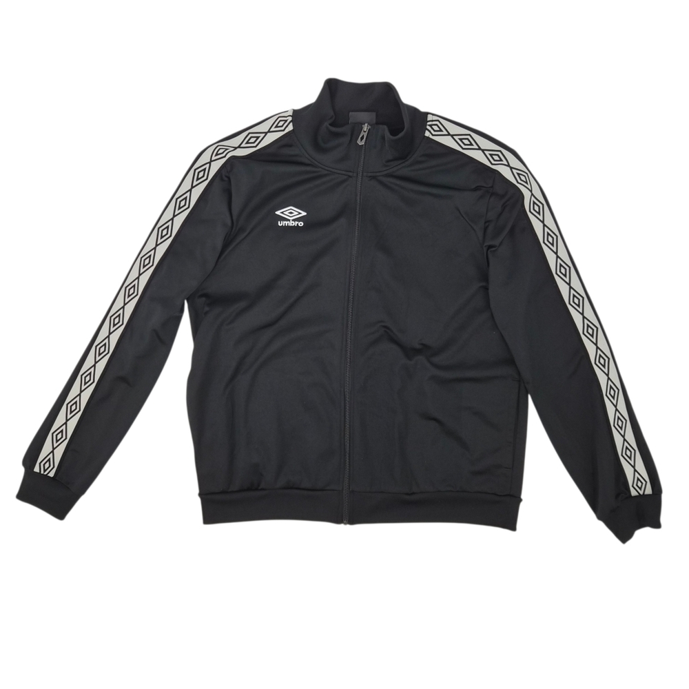 Umbro‎ Black Logo Tape Track Jacket Men’s Large Y2K Retro Soccer Zip Up